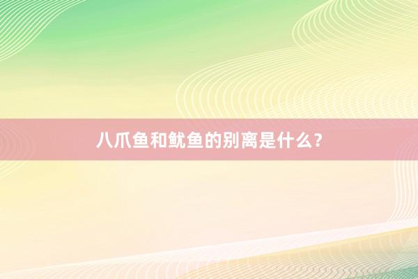 八爪鱼和鱿鱼的别离是什么？